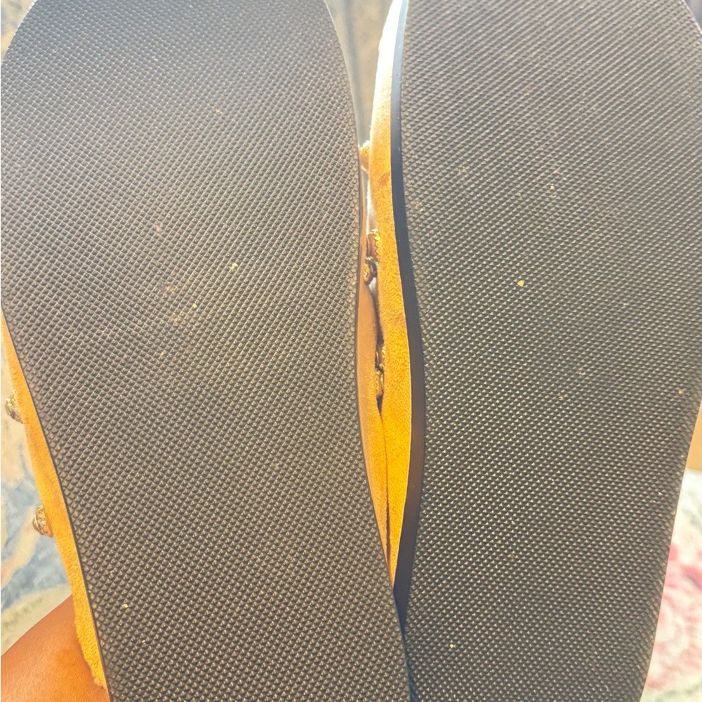 Studded Suede Shearling-Trim Mule Clogs worn once around the house - Picture 13 of 15